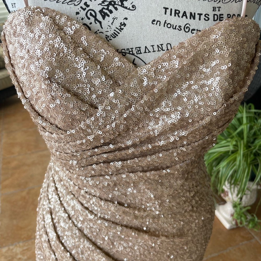 Sorella Vita #8884  Sequin Gold Ball Gown Sz 4/6
